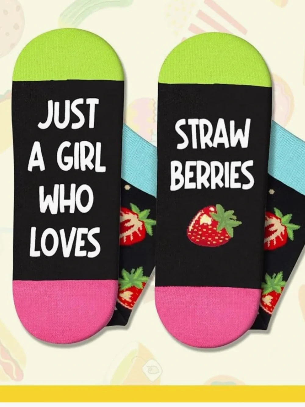 Novelty socks, just a girl who loves strawberries 🍓 comes in gift box NEW